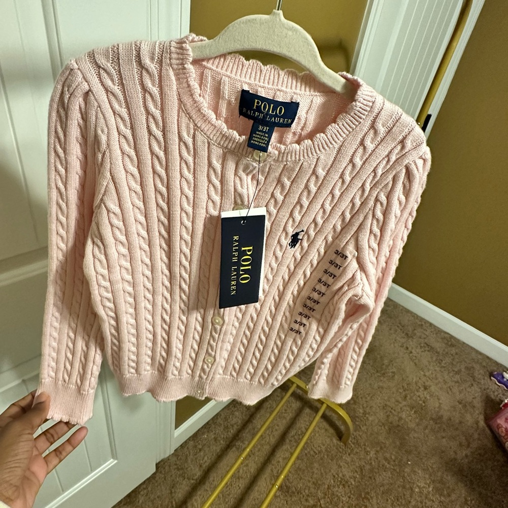 Toddler girl mauve/pink Polo sweater